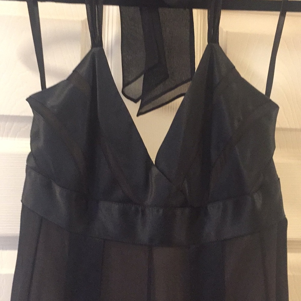 BCBG Max Azria 100% Silk Black Sheer Dress  sz 2
